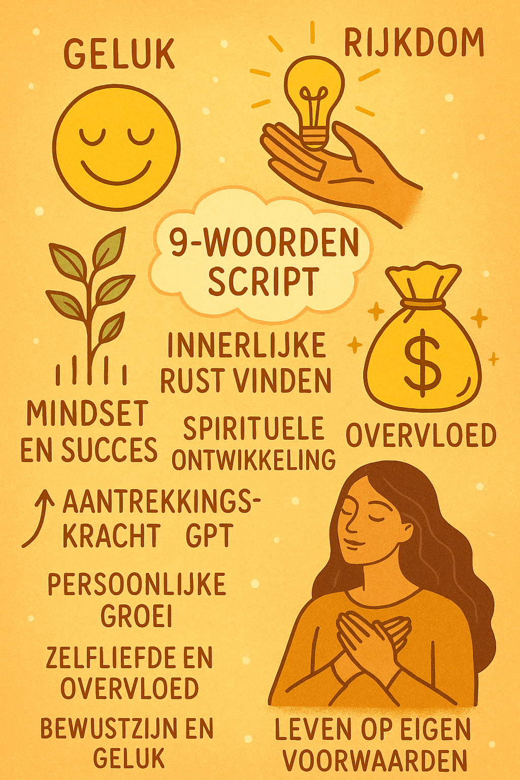 Geluk, Rijkdom en de Waarheid Achter het 9-Woorden Script